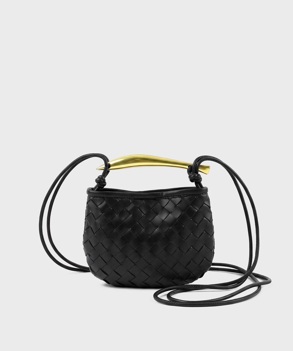 Black Crossbody Bag With Top Handle — Sapphire