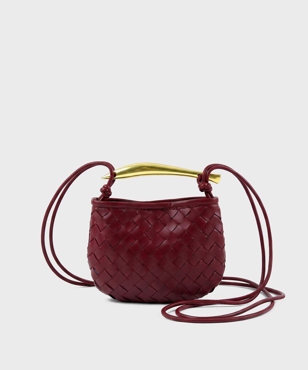 Maroon Crossbody Bag With Top Handle — Sapphire