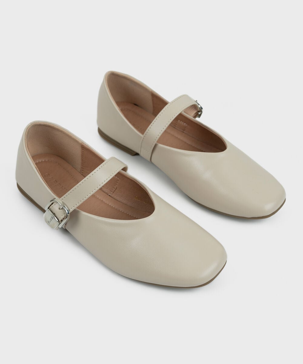 BEIGE BALLERINA FLATS — Sapphire