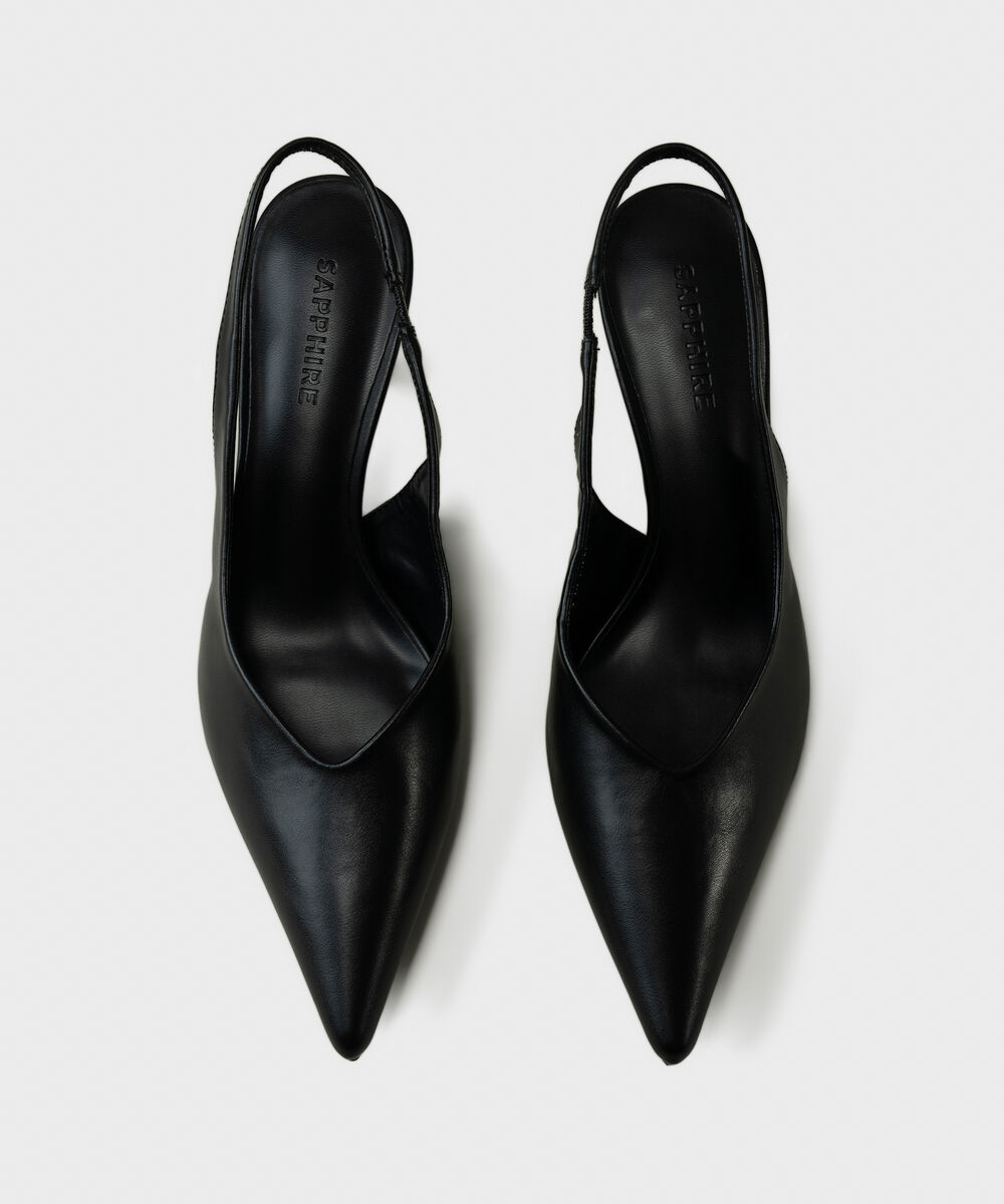 Black Slingback Heels — Sapphire