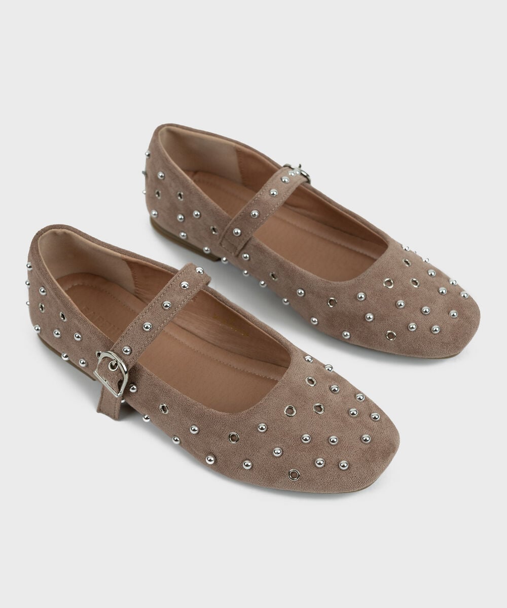 STUDDED BALLERINA FLATS — Sapphire