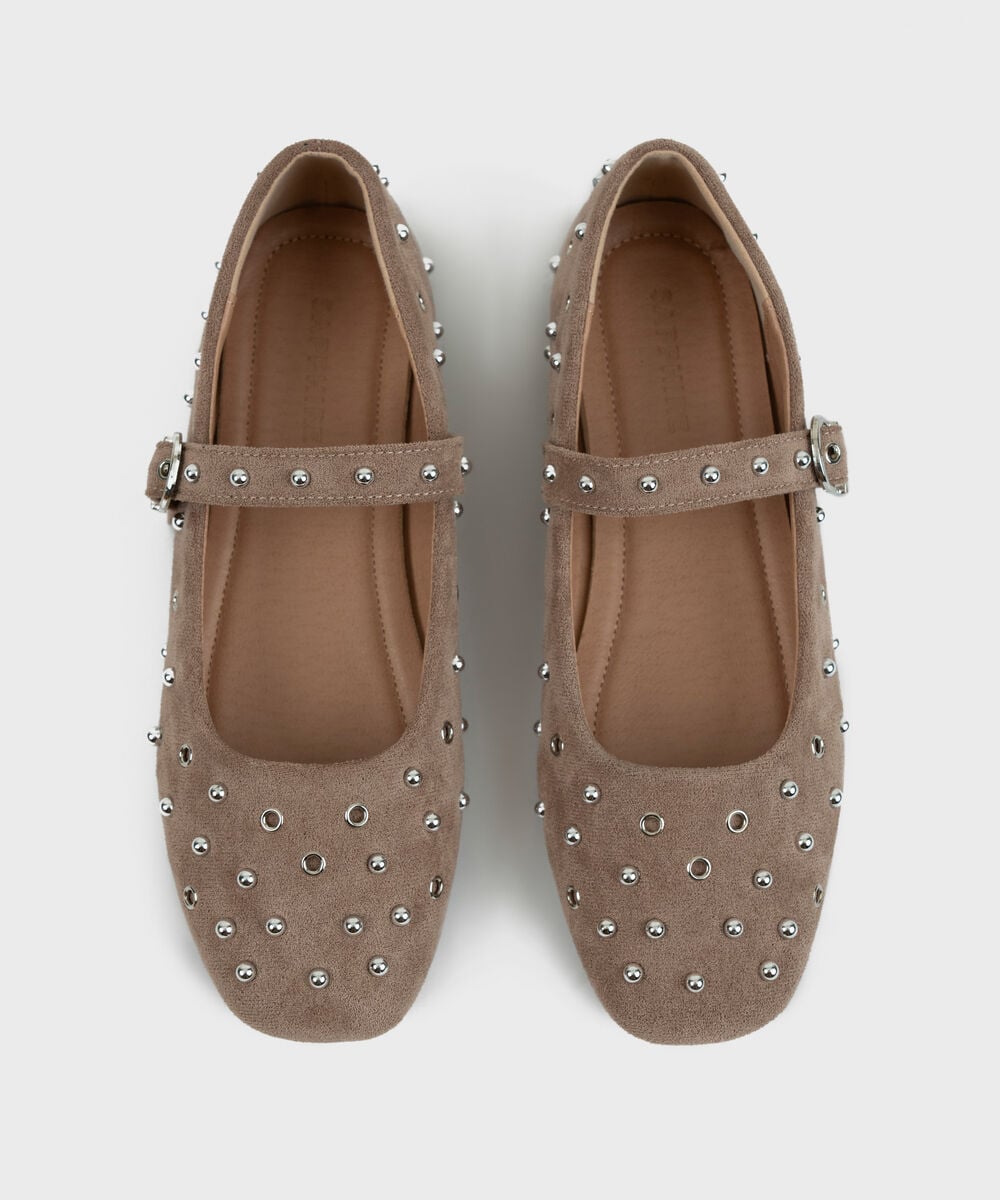 STUDDED BALLERINA FLATS — Sapphire view 3