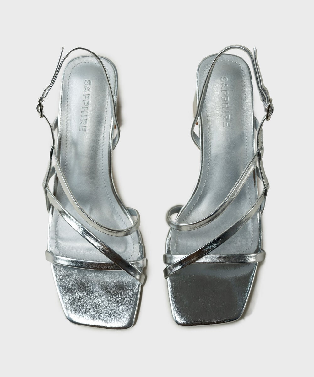 Silver Block Heels — Sapphire view 3