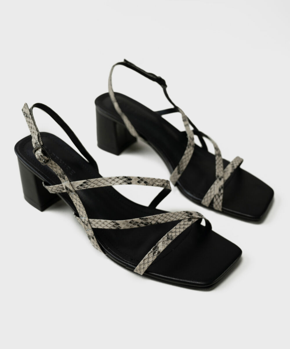 Snake Print Block Heels — Sapphire