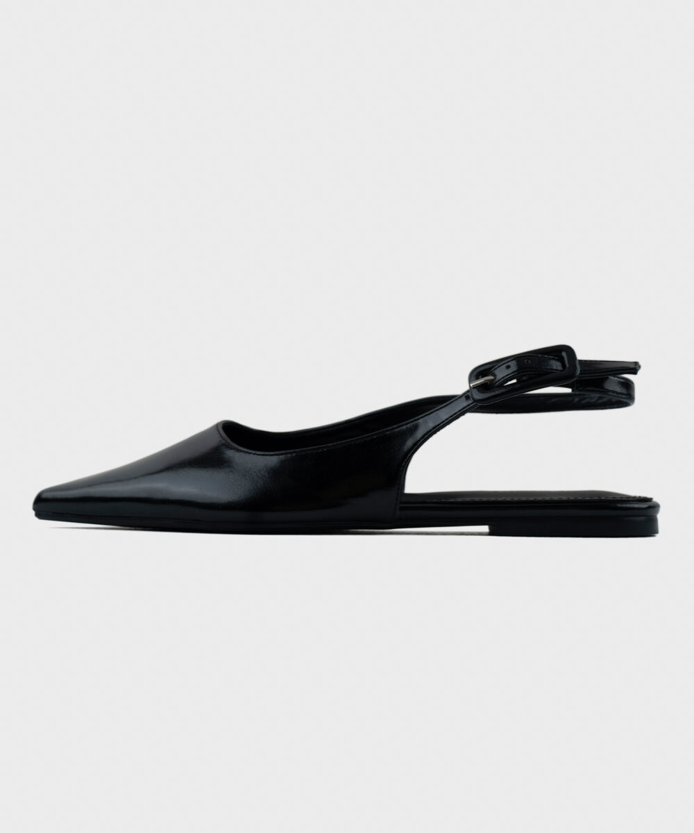 Black Slingback Flats — Sapphire