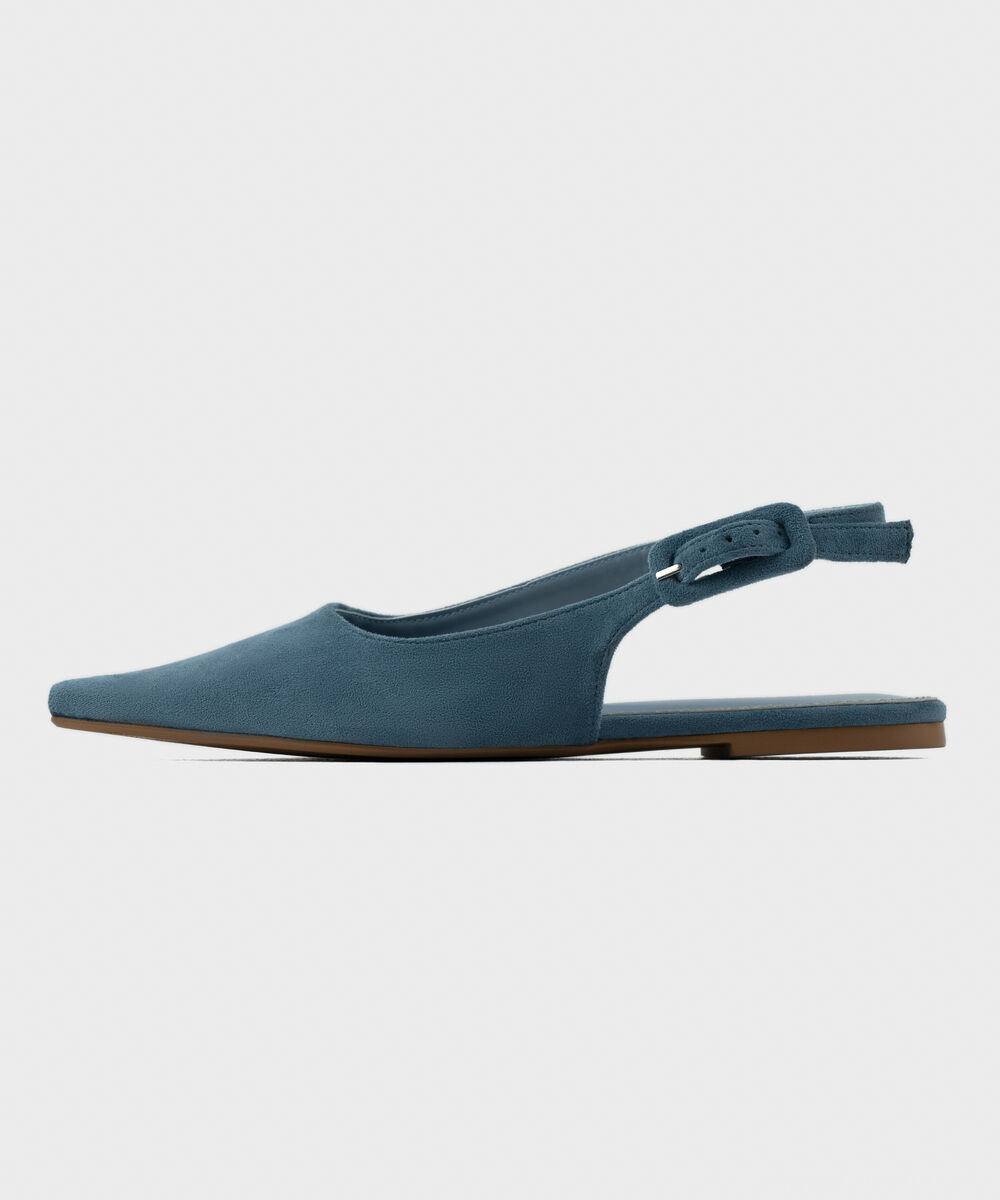 Blue Slingback Flats — Sapphire