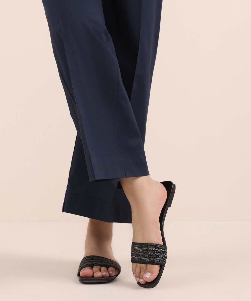 Solid Cambric Culottes — Sapphire view 3