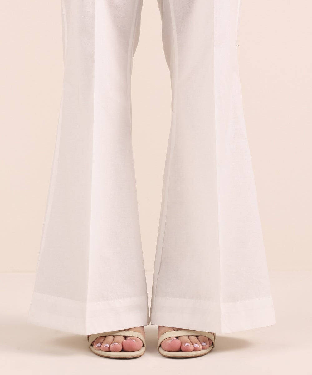Solid Cambric Boot-cut Pants — Sapphire view 3