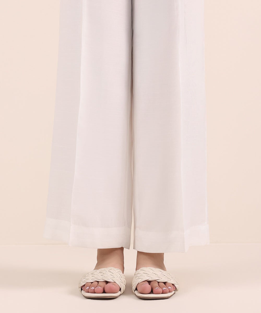 Raw Silk Culottes — Sapphire view 3