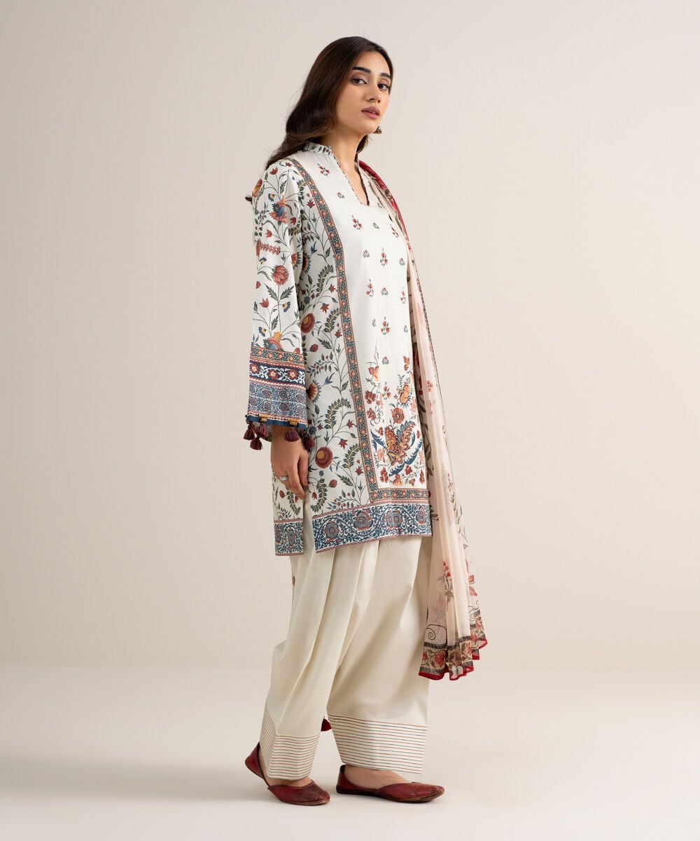 3 Piece - Printed Lawn Suit — Sapphire view 3