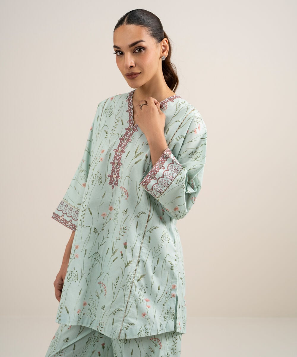 2 Piece - Printed Lawn Suit — Sapphire view 3