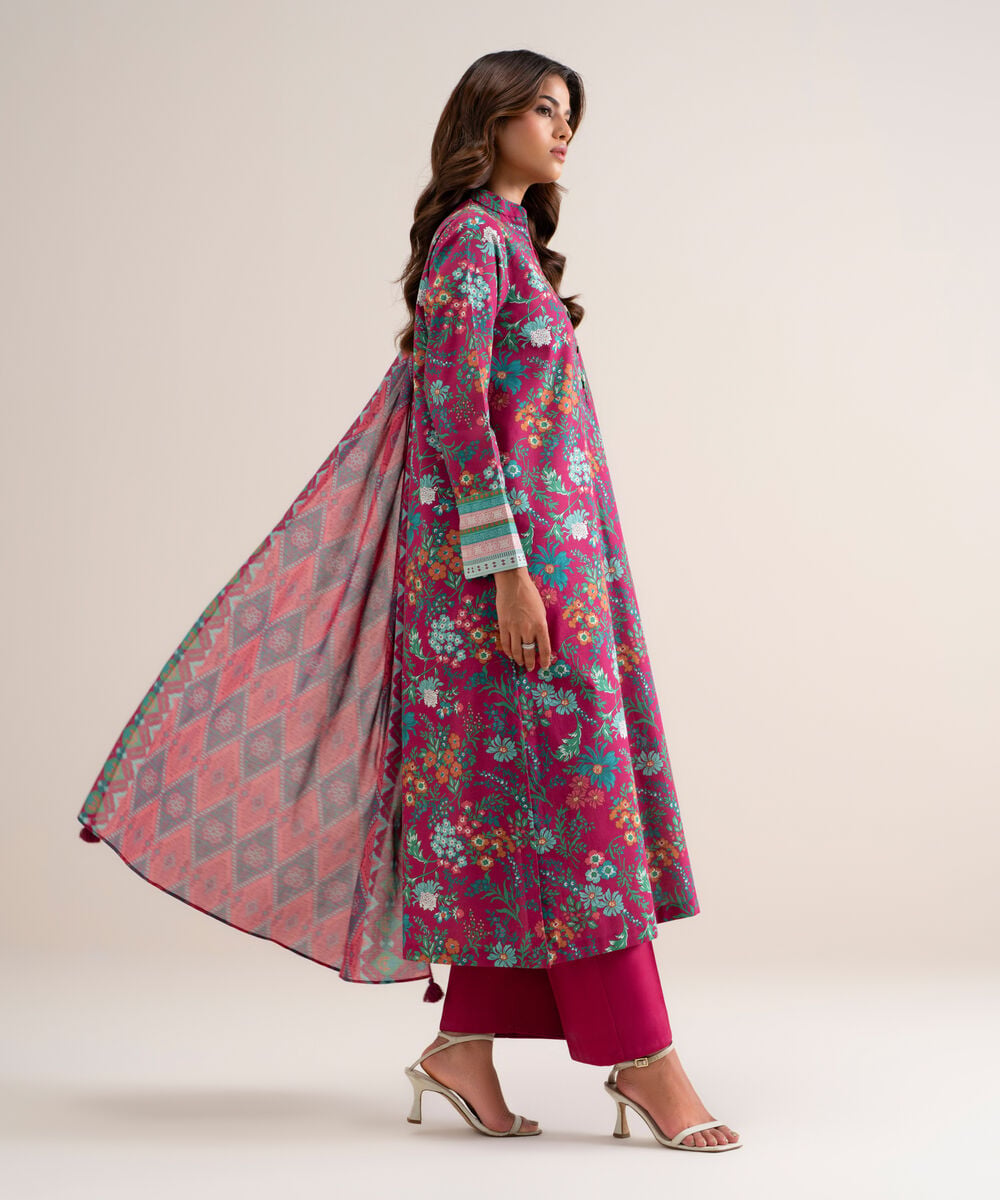 3 Piece - Printed Lawn Suit — Sapphire view 3
