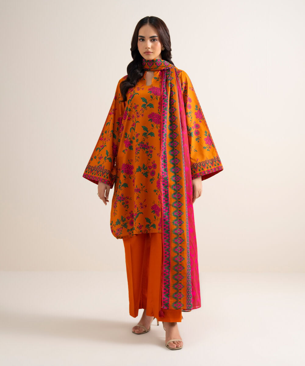 3 Piece - Printed Lawn Suit — Sapphire