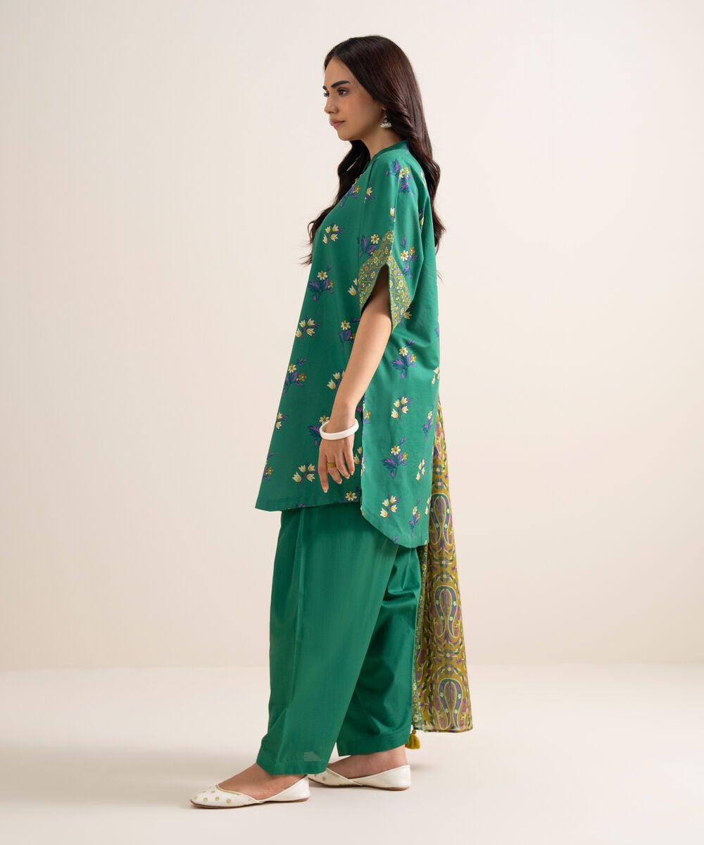 3 Piece - Printed Lawn Suit โ Sapphire view 3