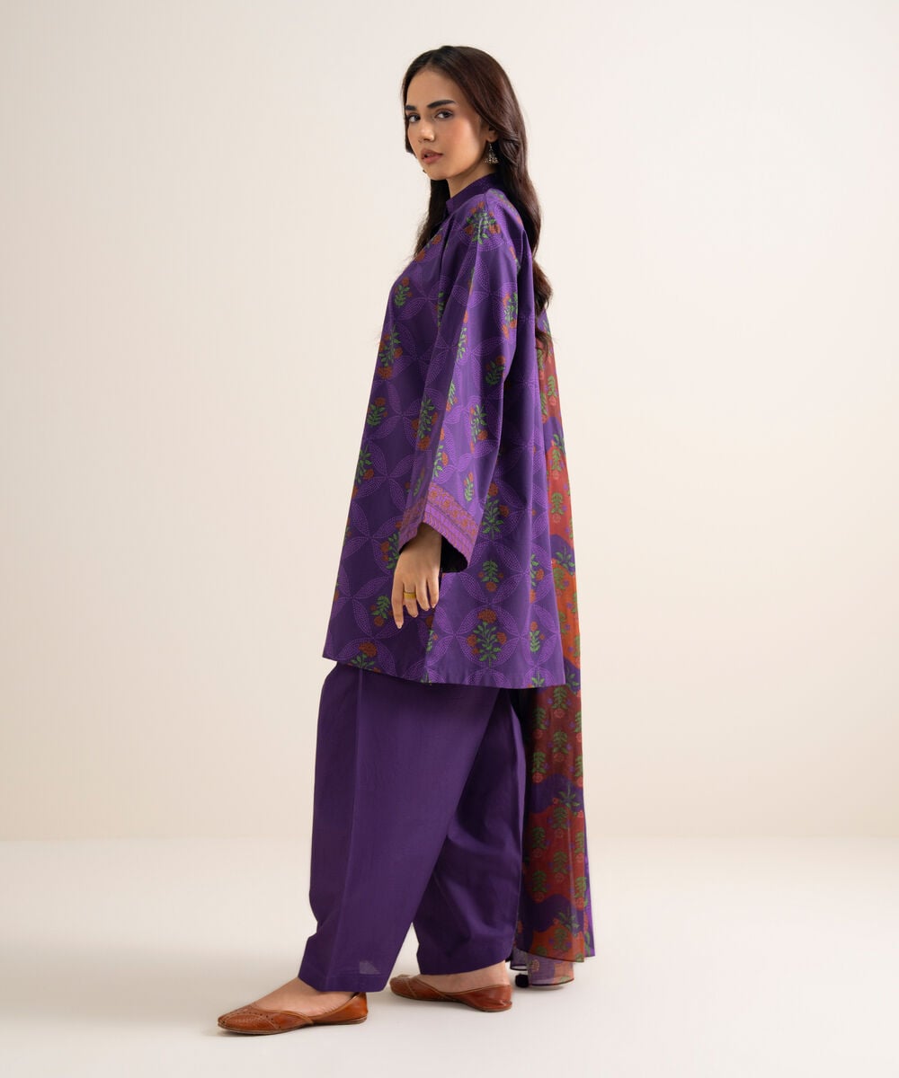 3 Piece - Printed Lawn Suit — Sapphire view 3
