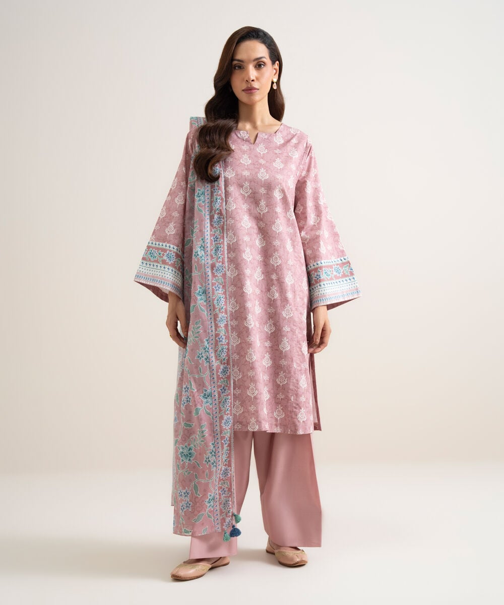 3 Piece - Printed Lawn Suit — Sapphire view 3