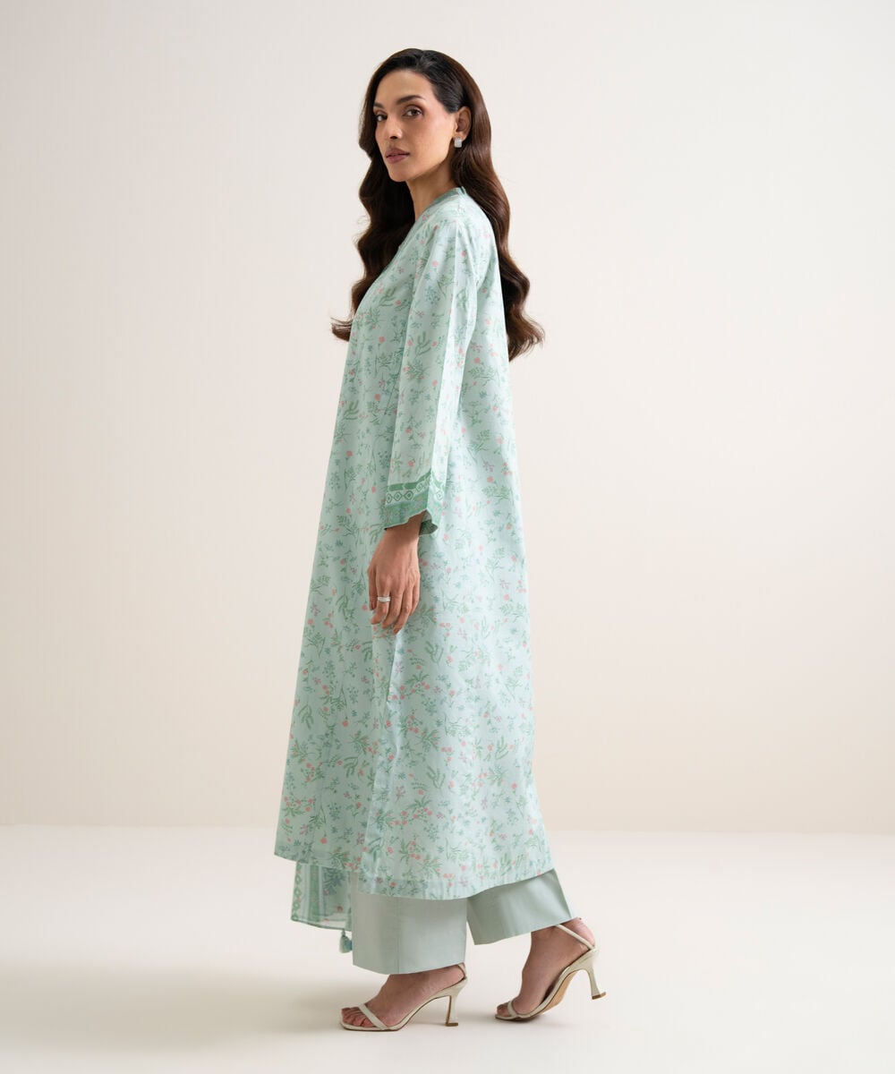 3 Piece - Printed Lawn Suit — Sapphire view 3