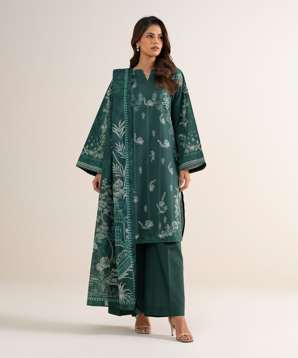 3 Piece - Printed Lawn Suit — Sapphire view 3