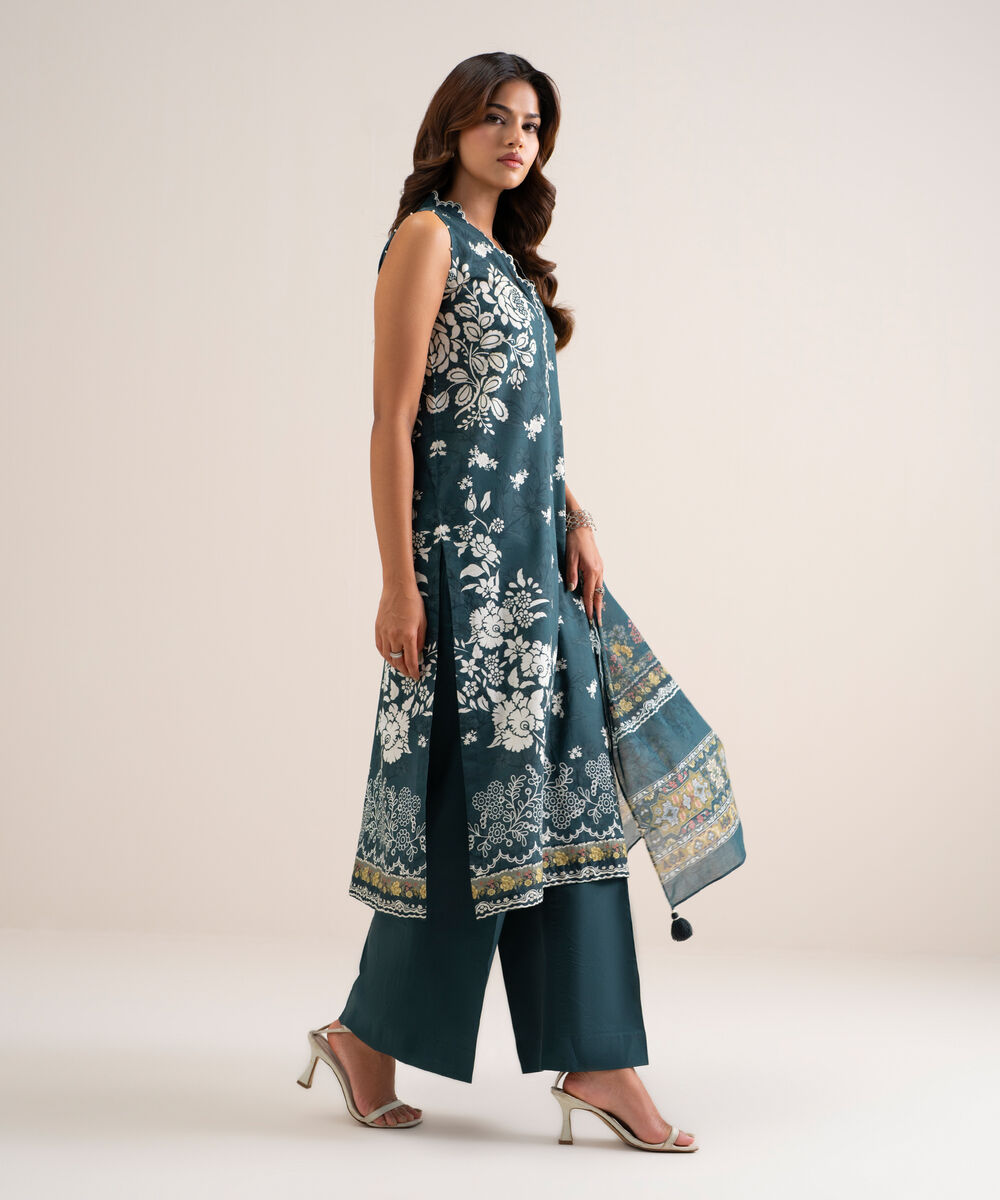 3 Piece - Printed Lawn Suit — Sapphire view 3
