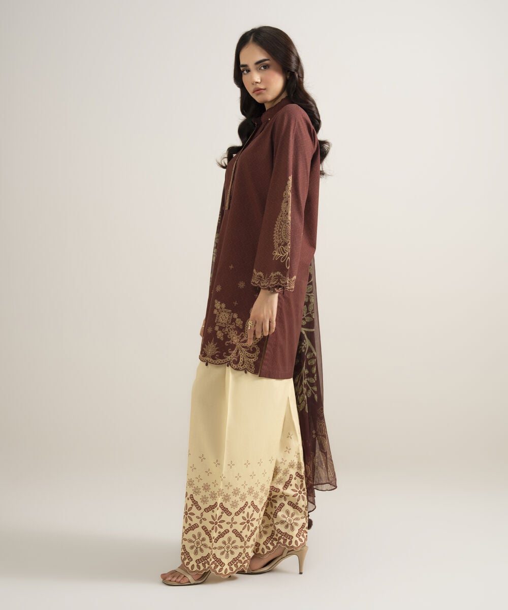 3 Piece - Printed Cotton Suit — Sapphire view 3