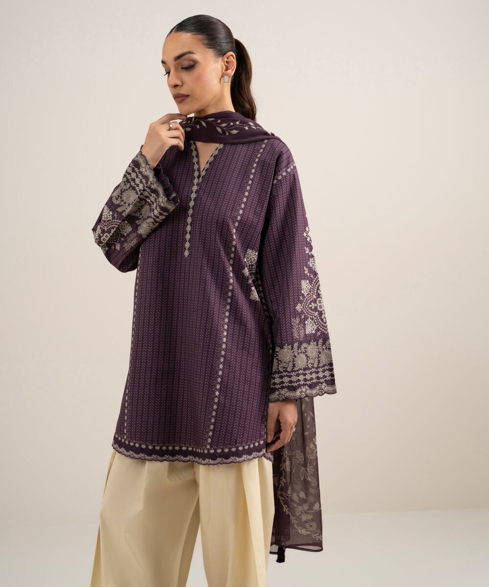 3 Piece - Printed Cotton Suit — Sapphire