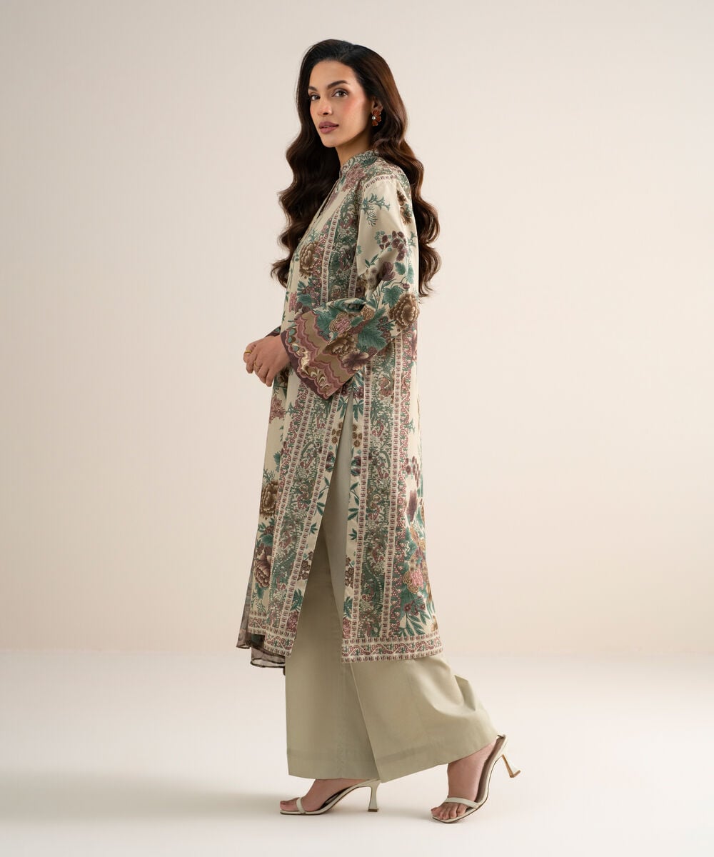 3 Piece - Printed Cotton Suit โ Sapphire view 3