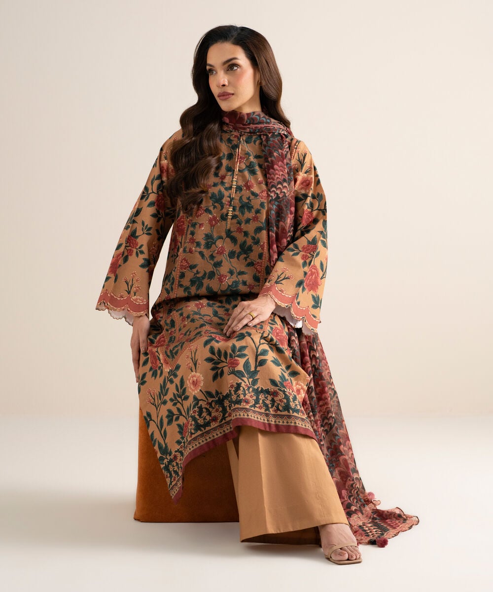 3 Piece - Printed Cotton Suit — Sapphire