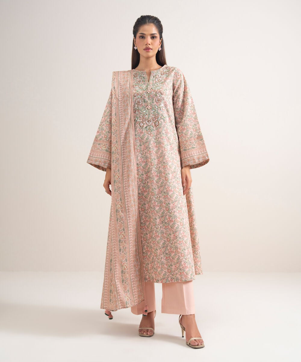 3 Piece - Embroidered Lawn Suit — Sapphire