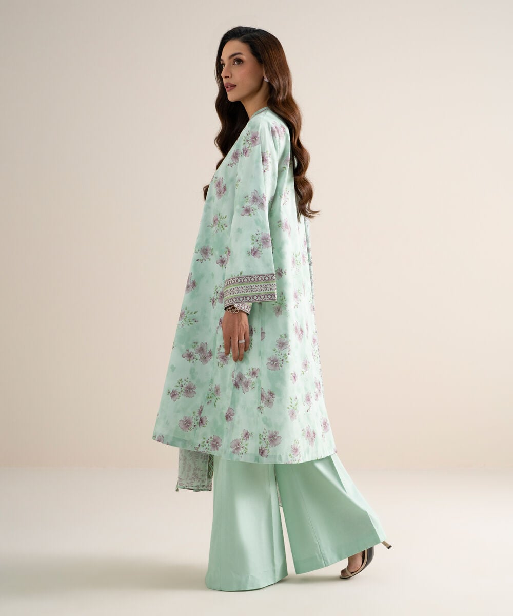 3 Piece - Embroidered Lawn Suit — Sapphire view 3