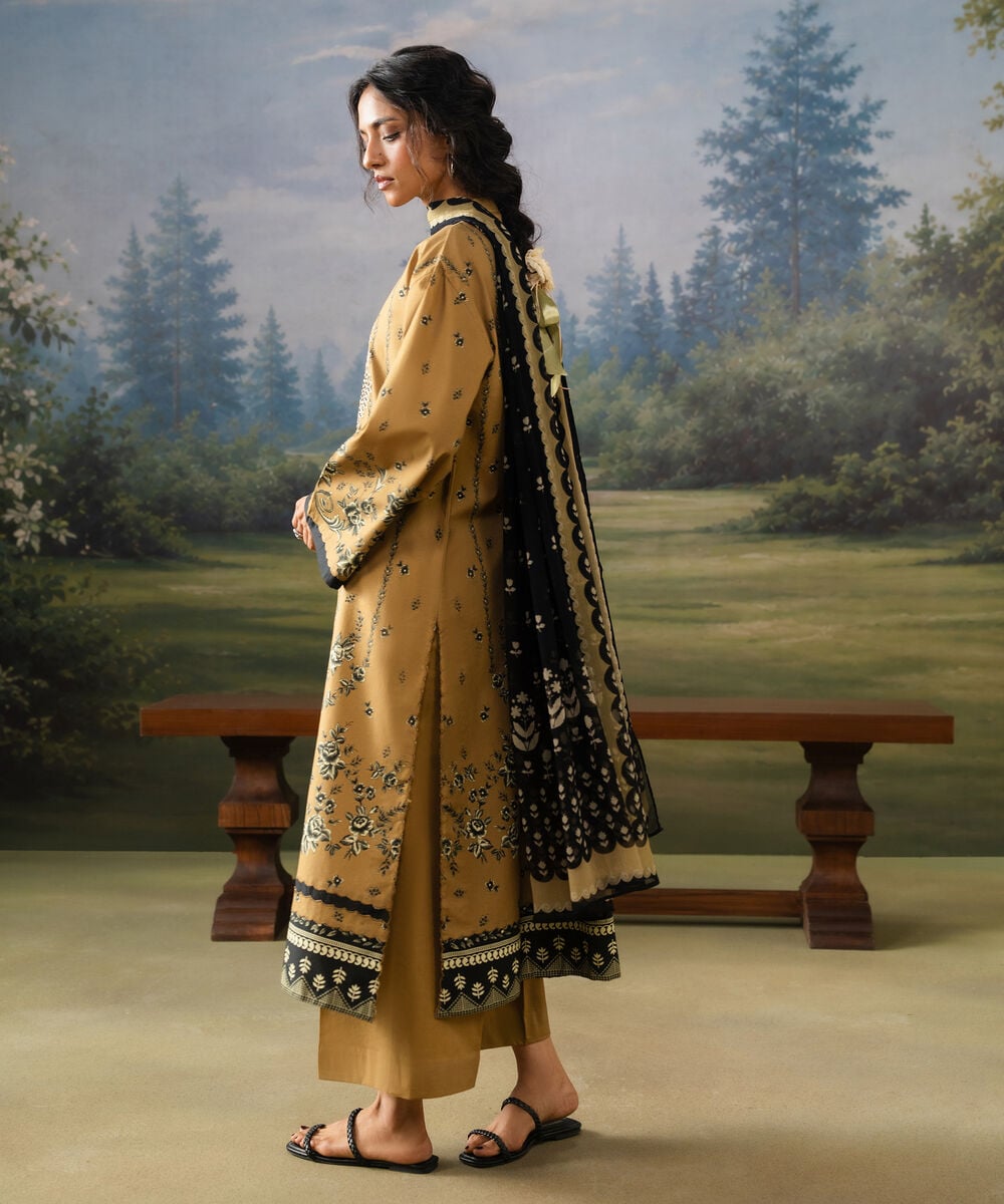 3 Piece - Embroidered Cotton Suit — Sapphire view 3