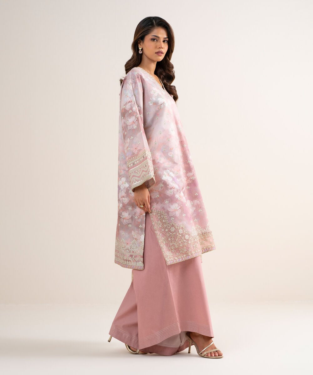 3 Piece - Embroidered Lawn Suit — Sapphire view 3