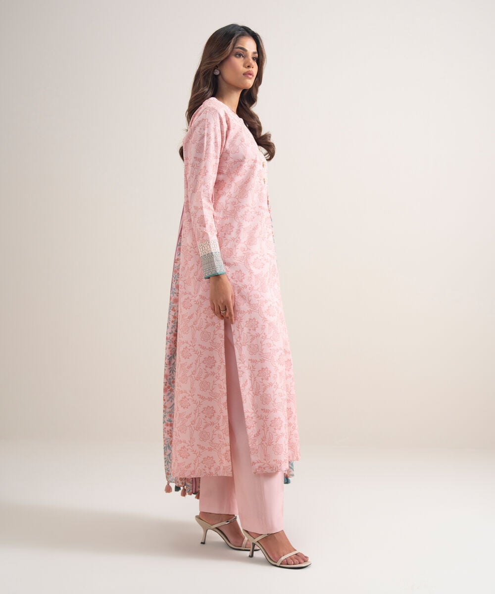 3 Piece - Embroidered Lawn Suit โ Sapphire view 3