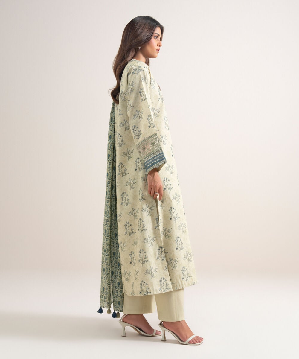 3 Piece - Embroidered Lawn Suit — Sapphire view 3