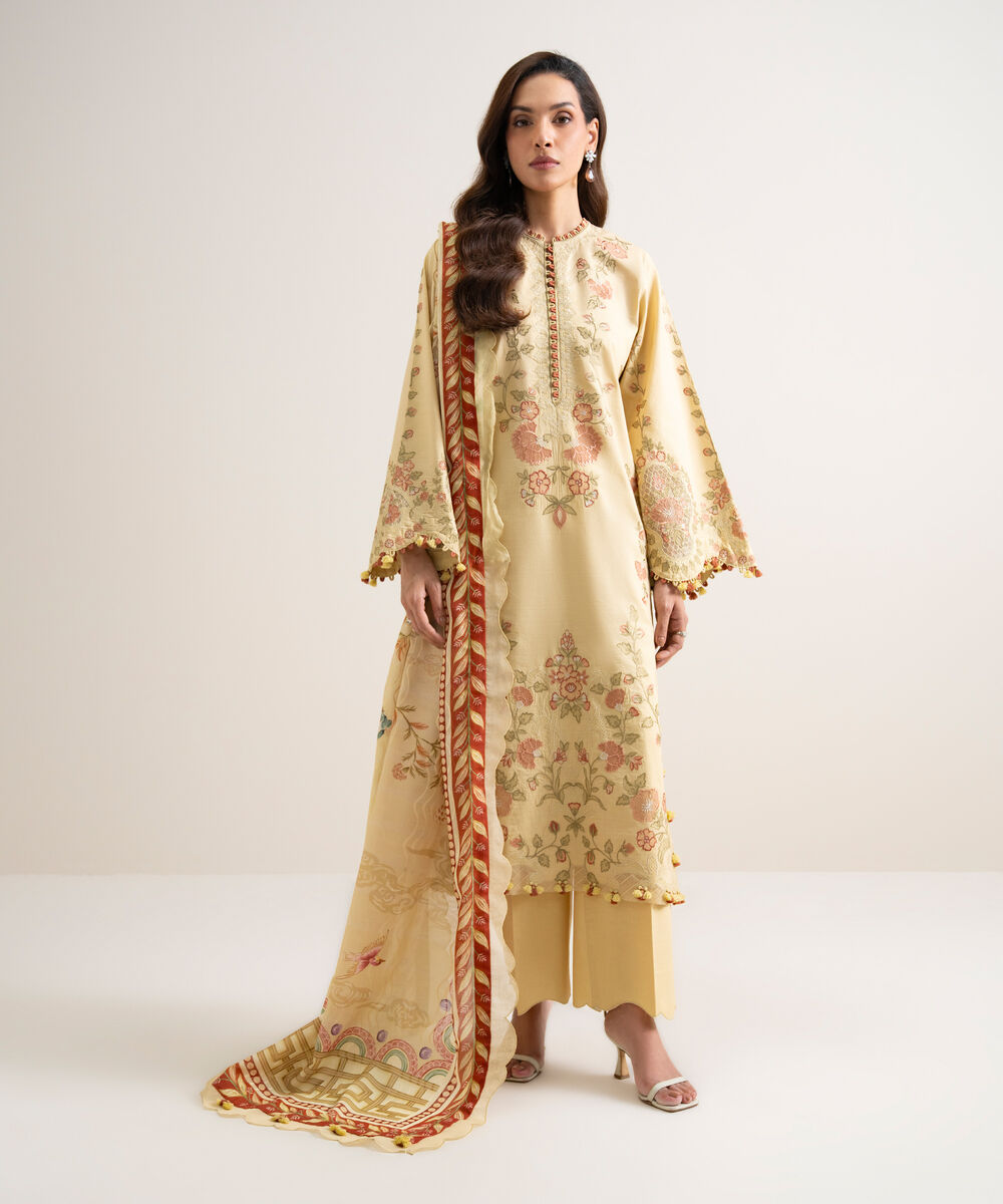 3 Piece - Embroidered Lawn Suit โ Sapphire view 3