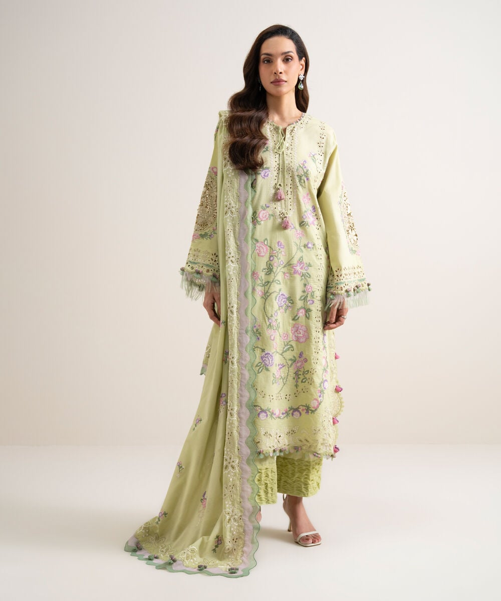 3 Piece - Embroidered Lawn Suit โ Sapphire view 3