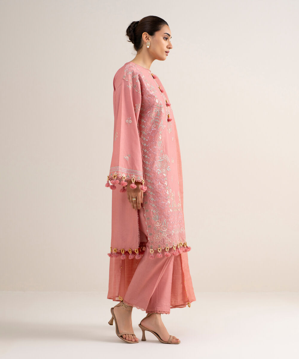 3 Piece - Embroidered Lawn Suit — Sapphire view 3
