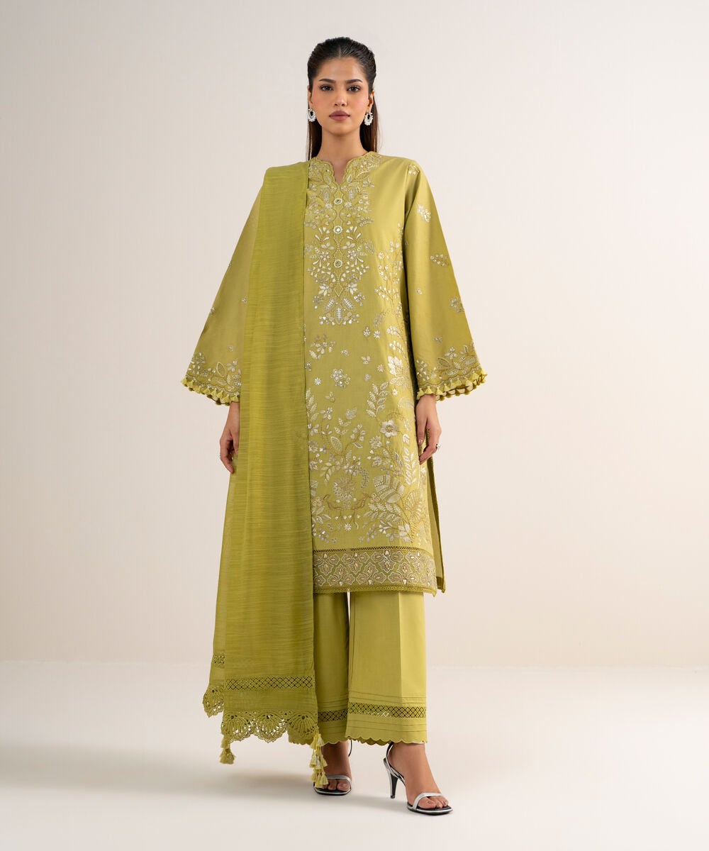 3 Piece - Embroidered Lawn Suit — Sapphire