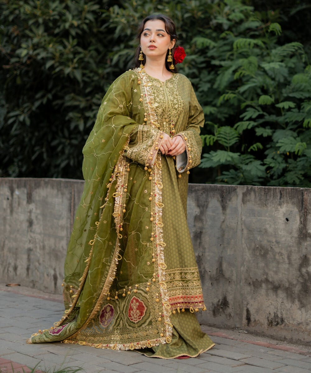 3 Piece - Embroidered Silk Suit — Sapphire