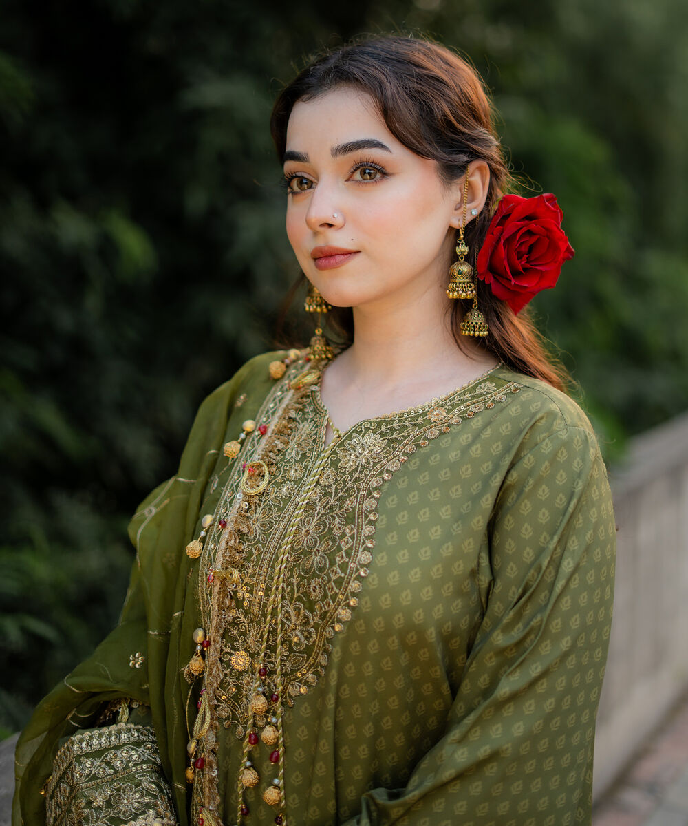 3 Piece - Embroidered Silk Suit โ Sapphire view 3