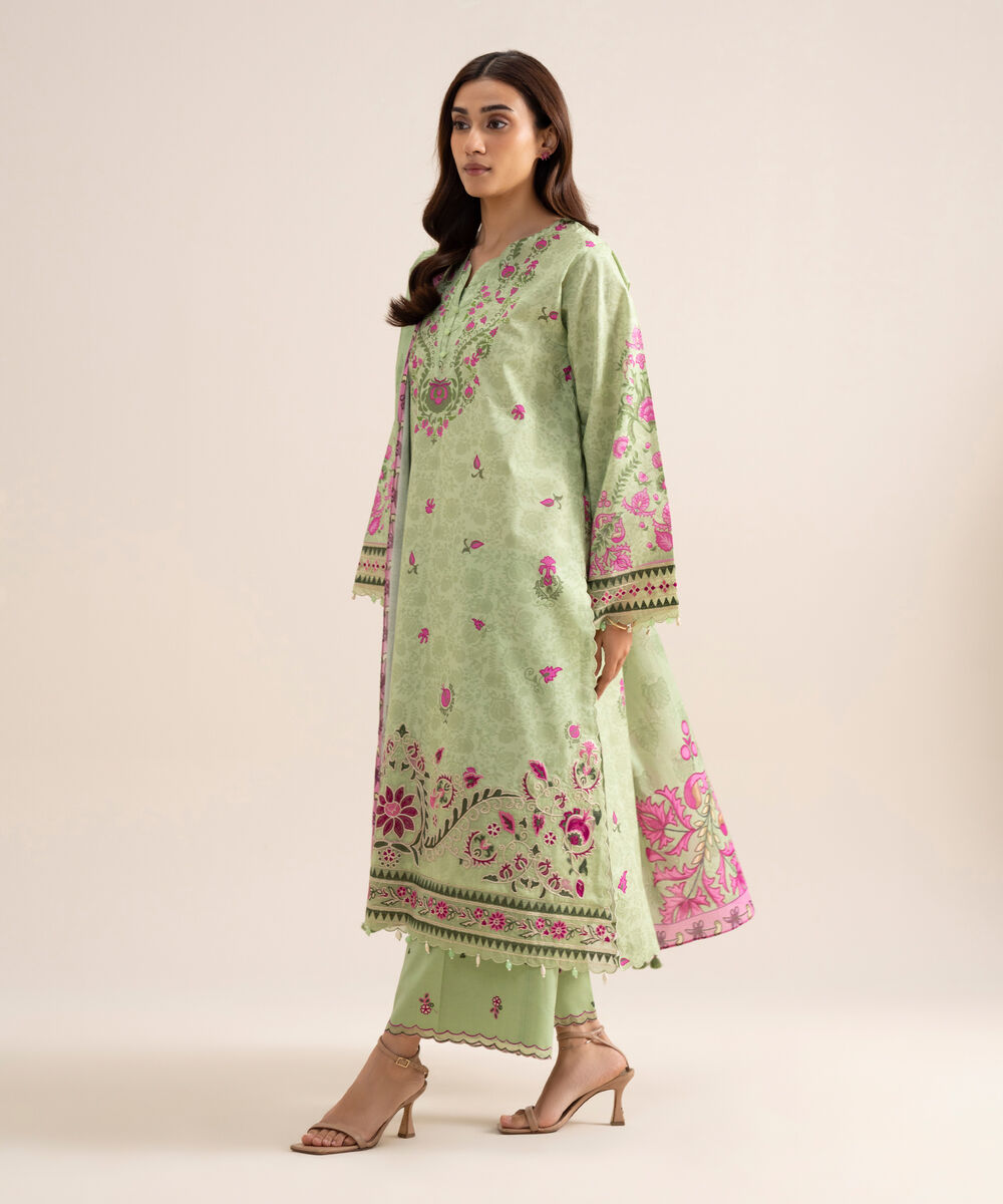 3 Piece - Embroidered Lawn Suit โ Sapphire view 3