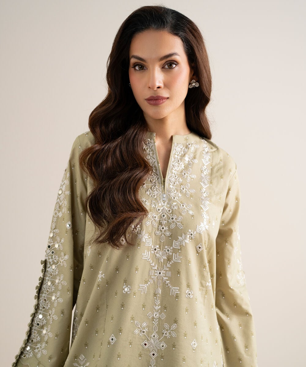 3 Piece - Embroidered Zari Lawn Suit — Sapphire view 3