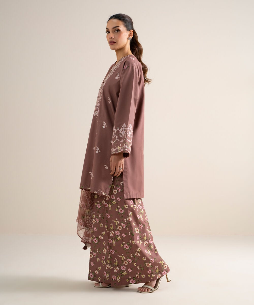 3 Piece - Embroidered Lawn Suit โ Sapphire view 3