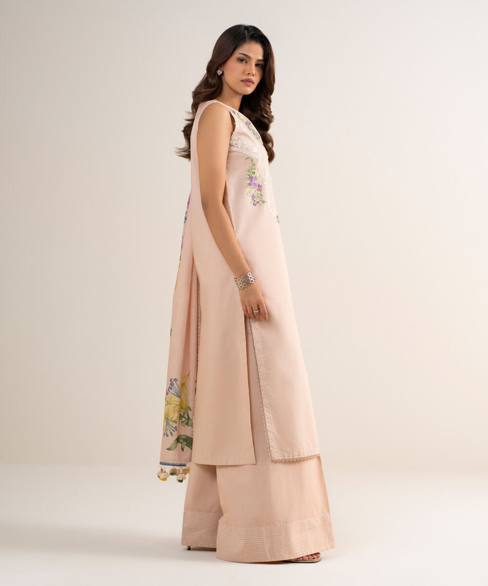 3 Piece - Embroidered Lawn Suit — Sapphire view 3