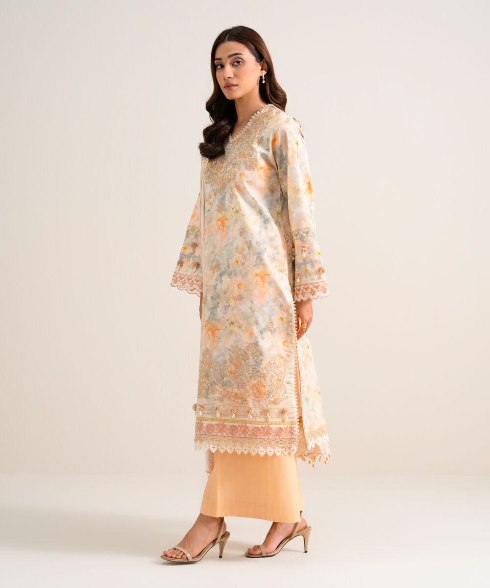 3 Piece - Embroidered Lawn Suit โ Sapphire view 3