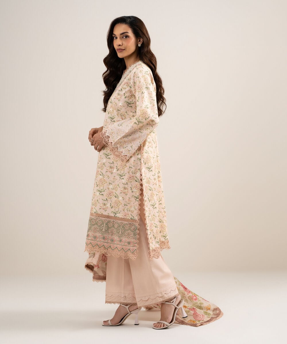3 Piece - Embroidered Lawn Suit โ Sapphire view 3