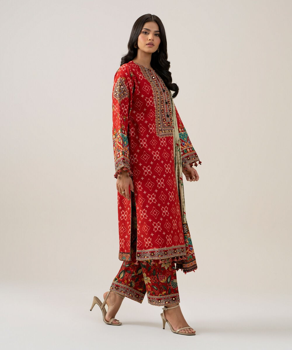 3 Piece - Embroidered Linen Suit โ Sapphire view 3