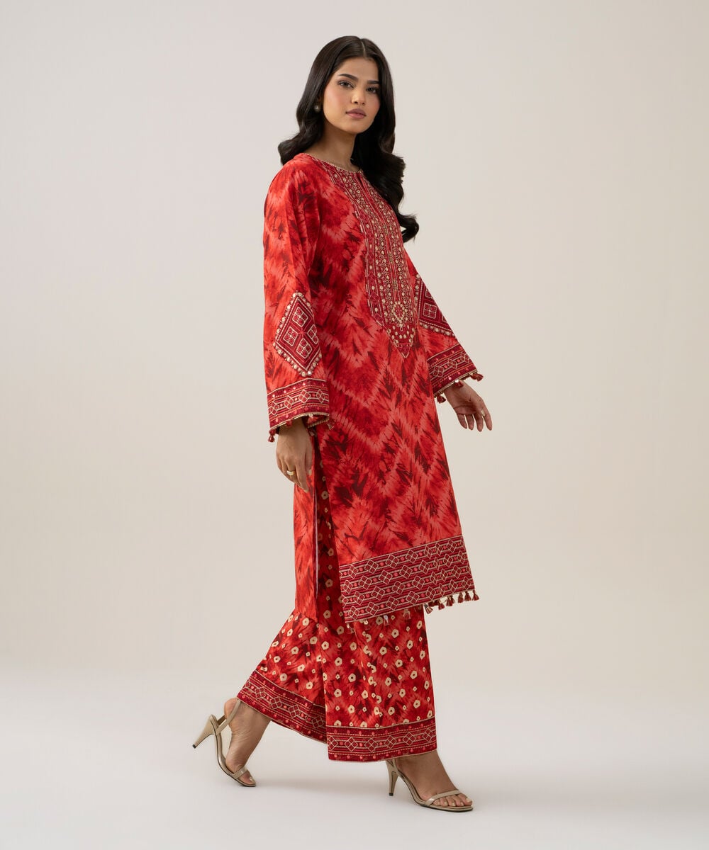 2 Piece - Embroidered Linen Suit โ Sapphire view 3