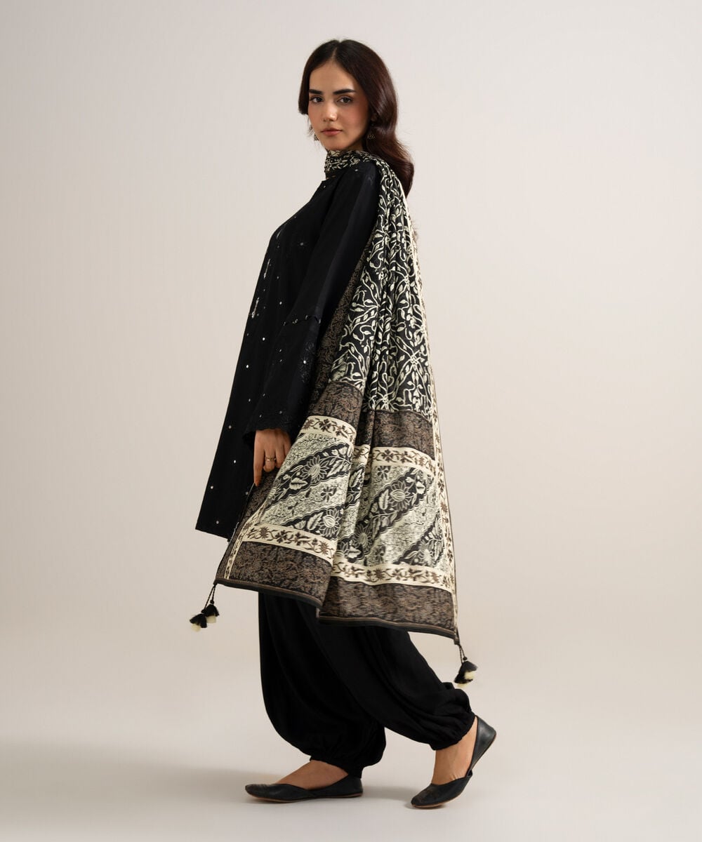 3 Piece - Embroidered Linen Suit โ Sapphire view 3