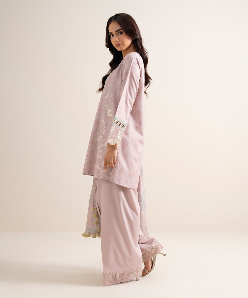 3 Piece - Embroidered Linen Suit โ Sapphire view 3