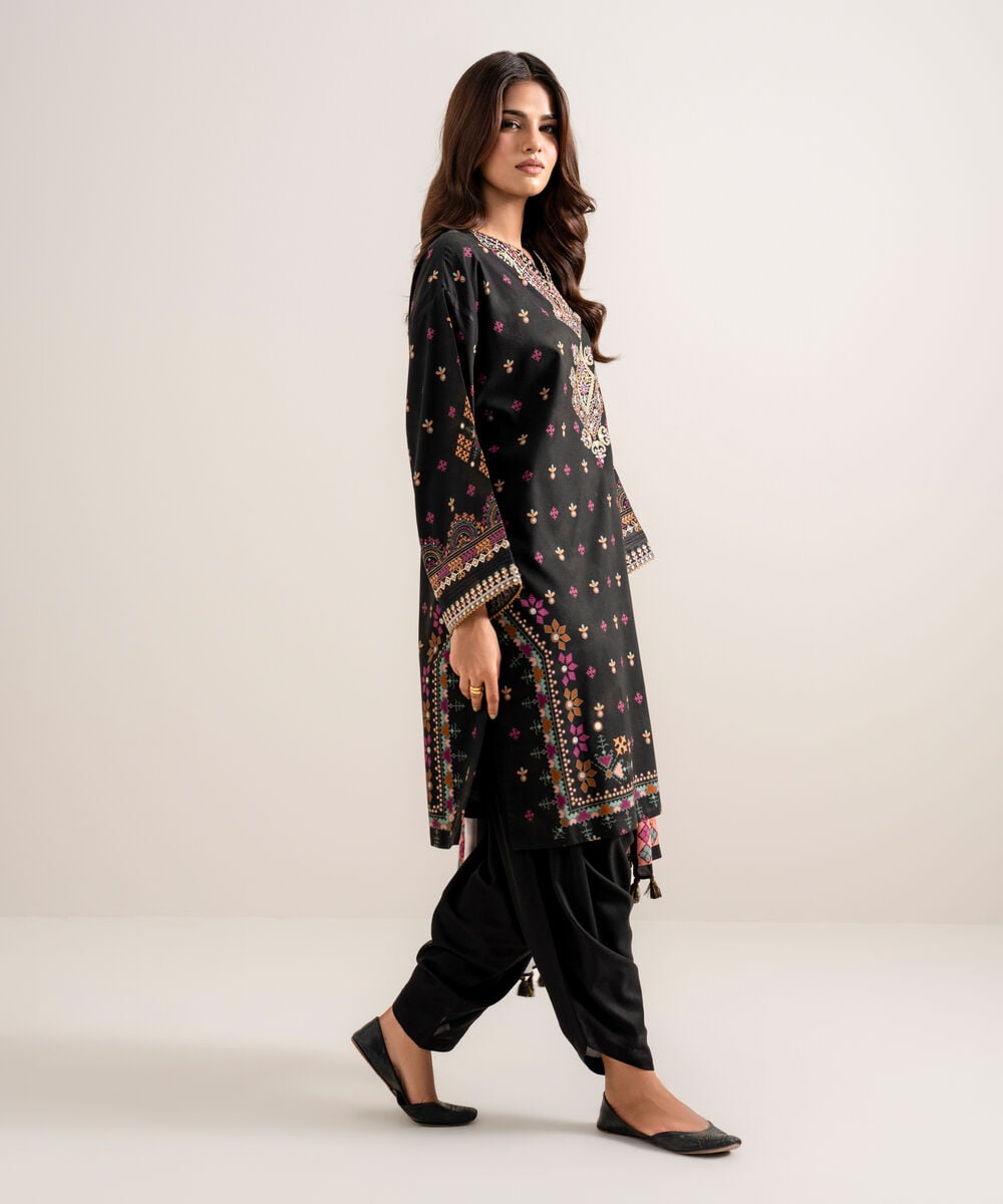 3 Piece - Embroidered Linen Suit โ Sapphire view 3